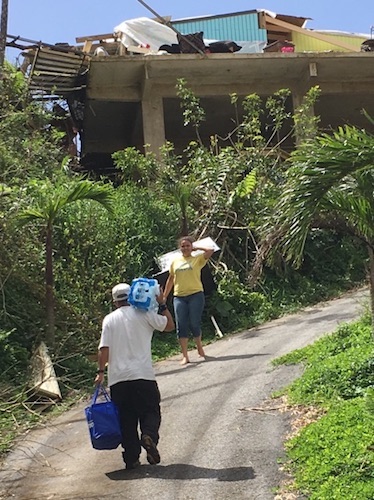 10-21-2017 Delivery of water and care package of food items to family in remote barrio