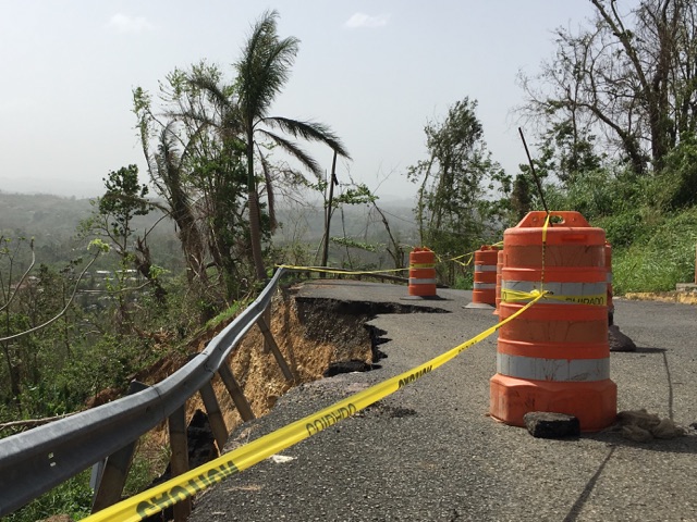 10-21-2017 Road damage in rural mountain area