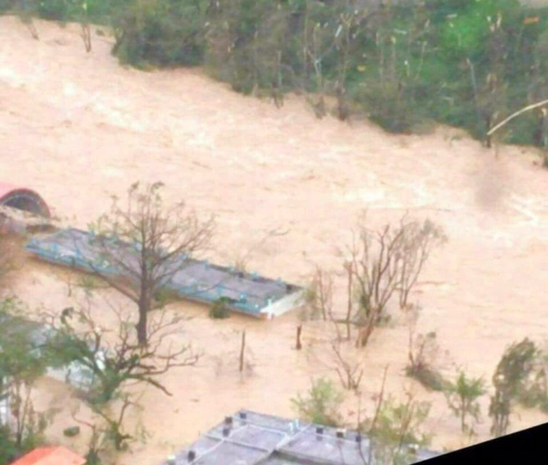 11-12-2017 The day after Hurricane María, the Río Plata flooded out the town, this is the high school